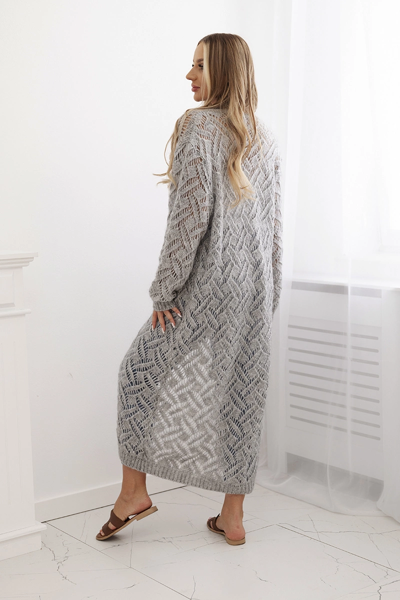Long cardigan Super KID Mohair gray