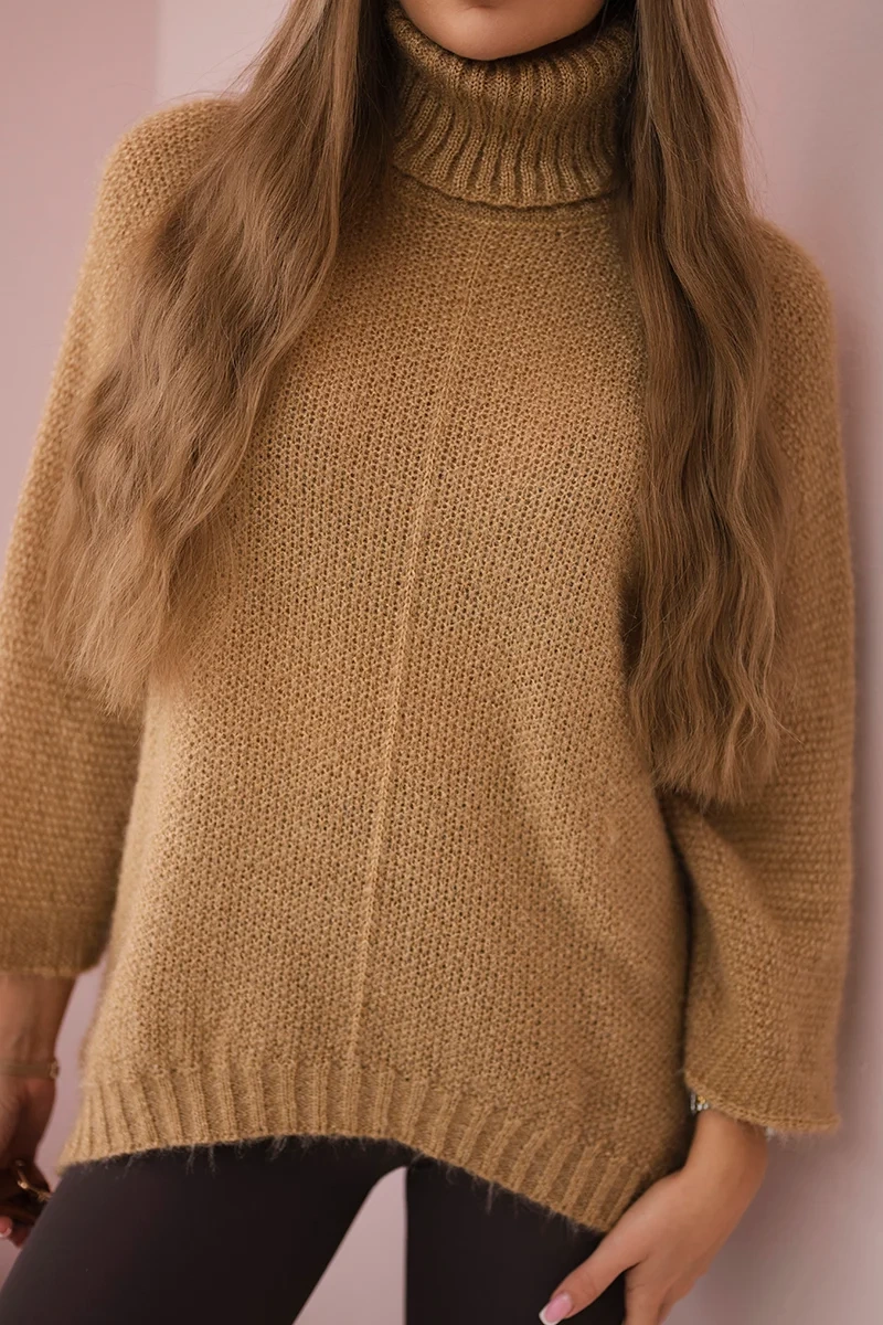 Kesi Włoski V-neck sweater ginger Ingwer camel