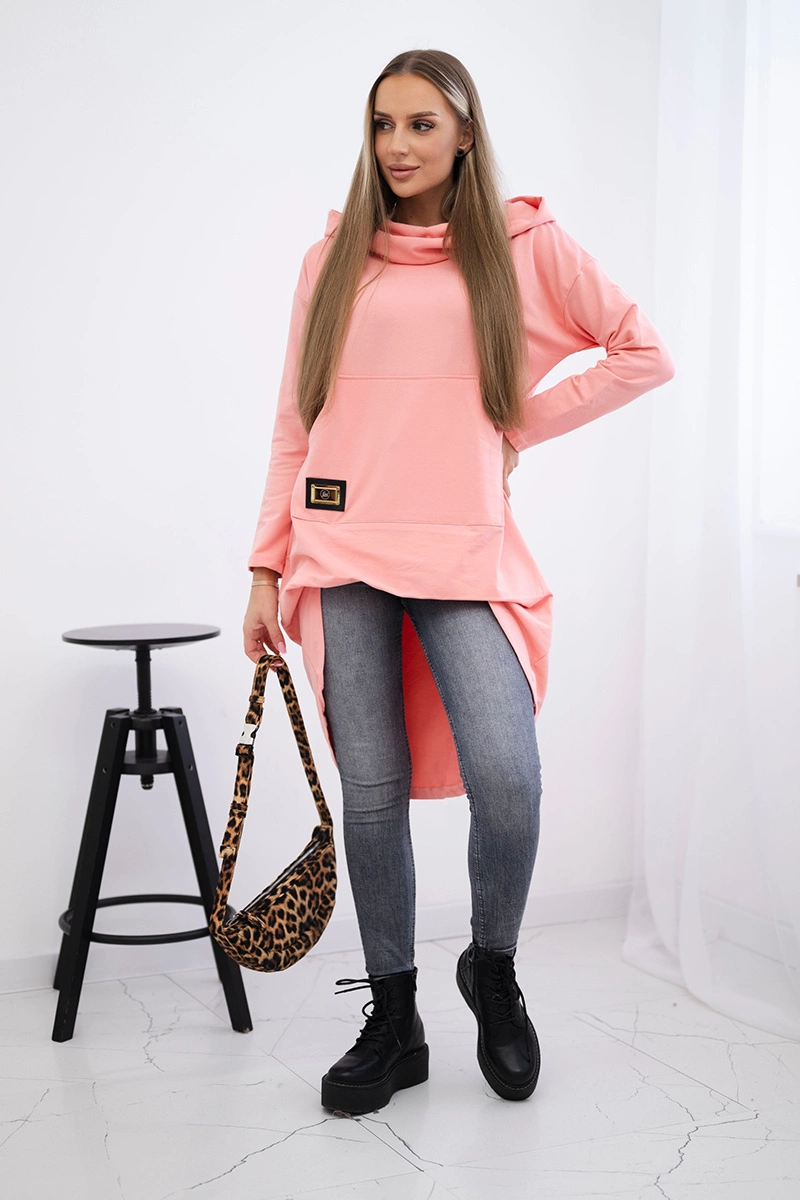 Apricot hoodie with long back