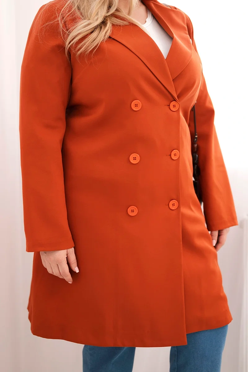 Kesi Plus Size dvojradový dámsky kabát