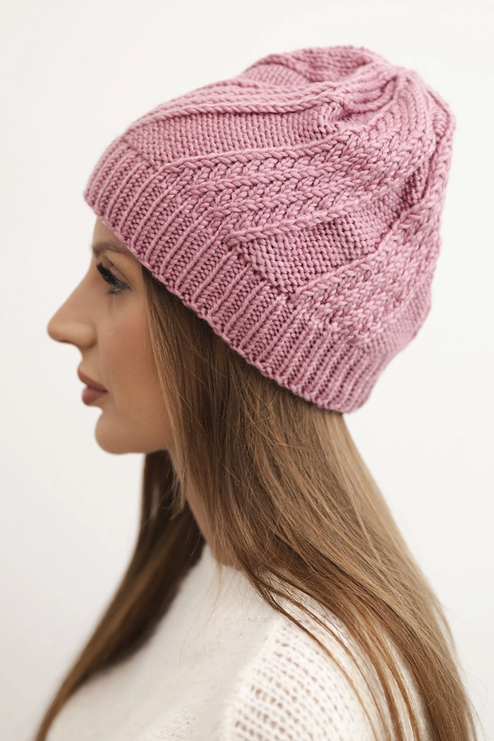Kesi Women&#039;s winter wool cap K441 dark pink