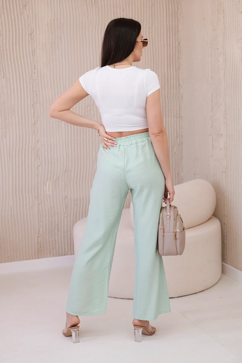 Viscose wide trousers light mint
