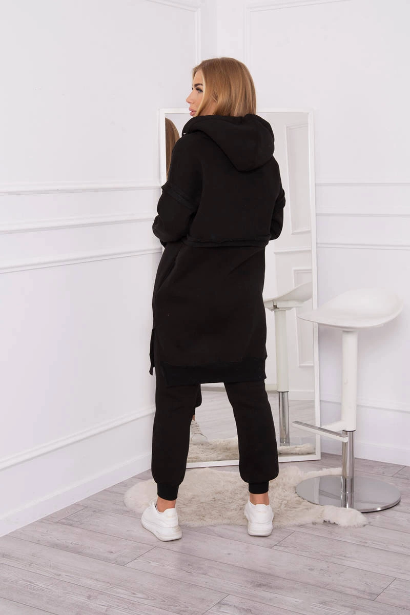 marka niezdefiniowana Insulated set with a long sweatshirt black
