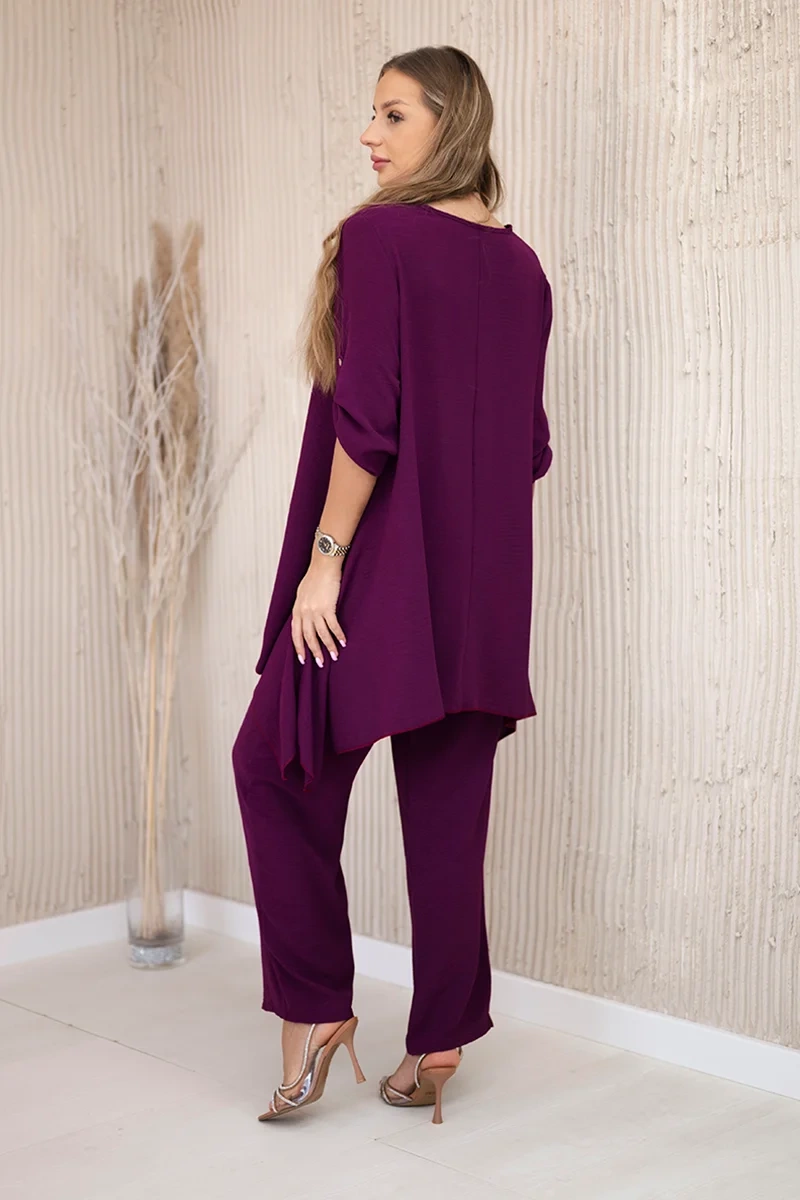 Kesi Włoski Set of blouse + pants with pendant dark khaki