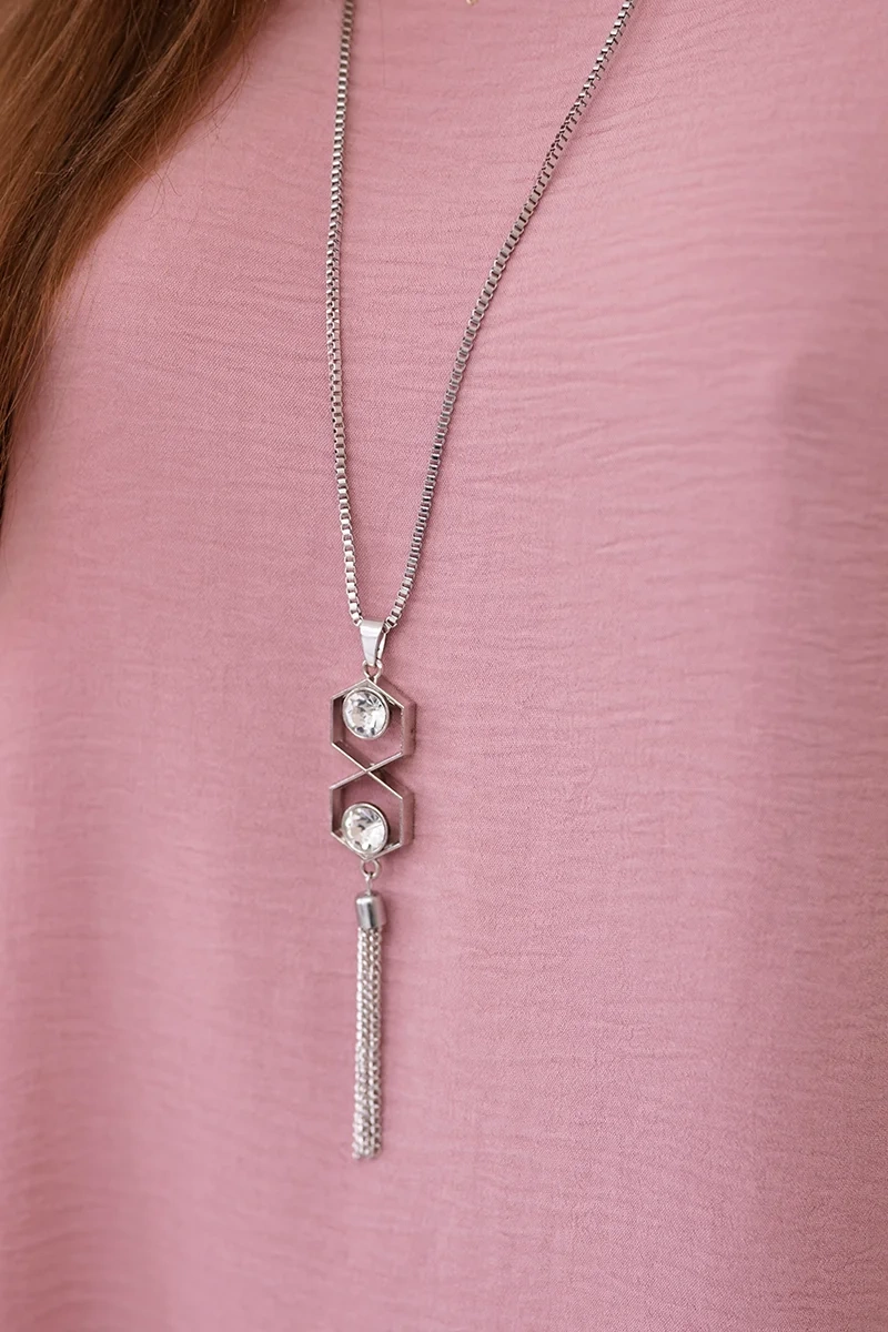Set blouse + trousers with pendant powder pink