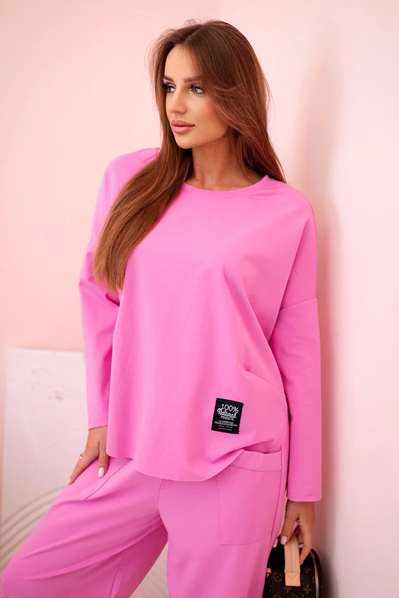 Set of new punto sweatshirt pants in light pink color