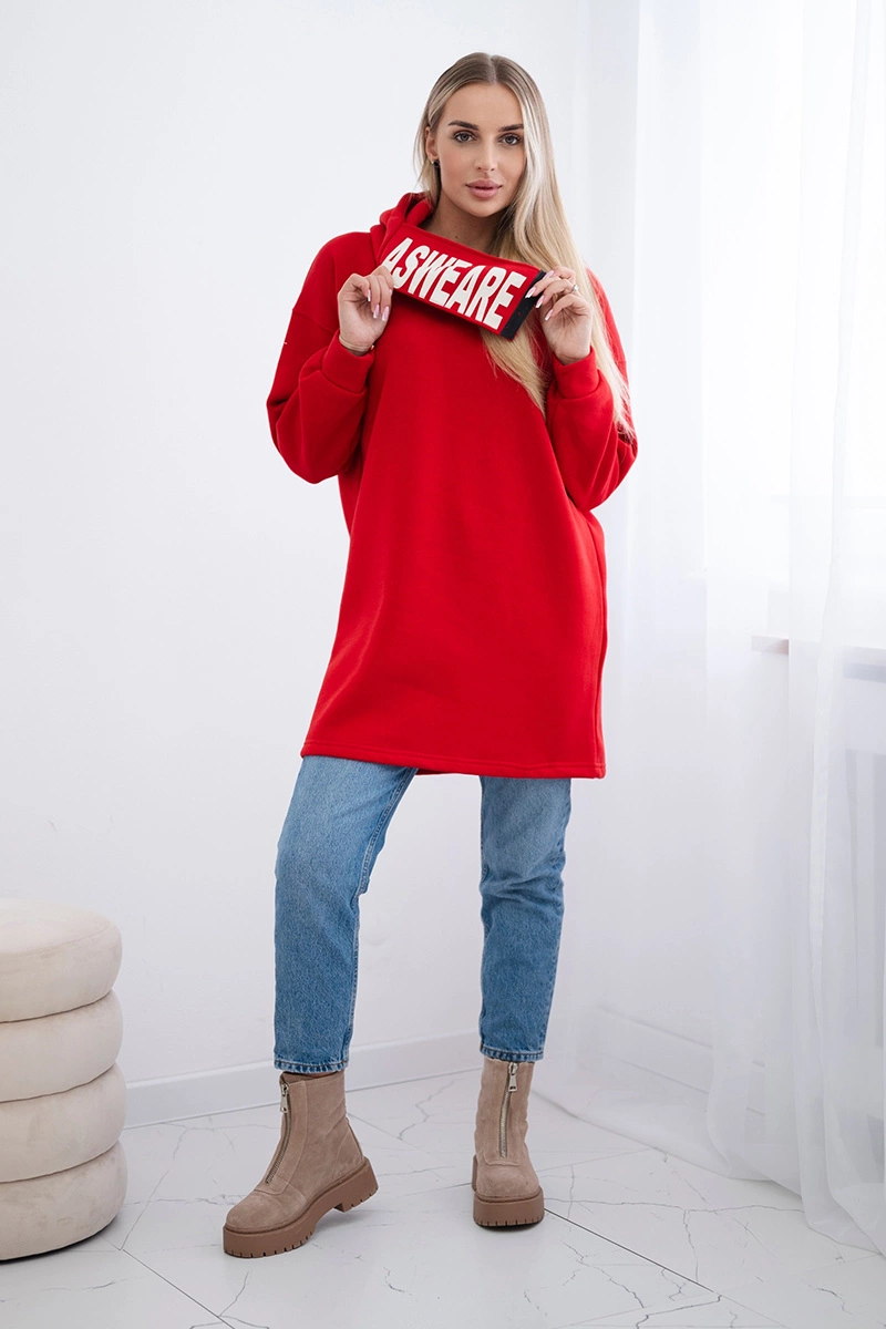 Reinforced hoodie in red