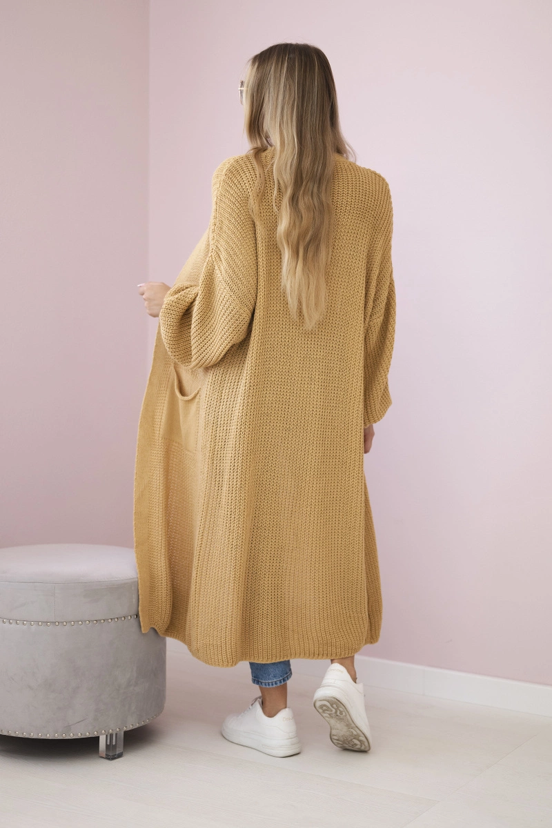 Long cardigan camel sweater