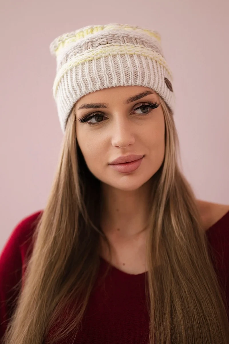 marka niezdefiniowana Čapica s fleece Patrycja K254 žltá + béžová