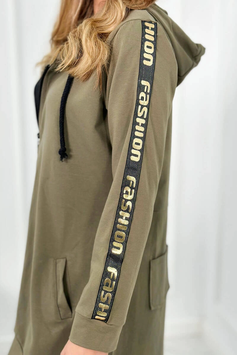 Kesi Sweatshirt with zip at the back khaki