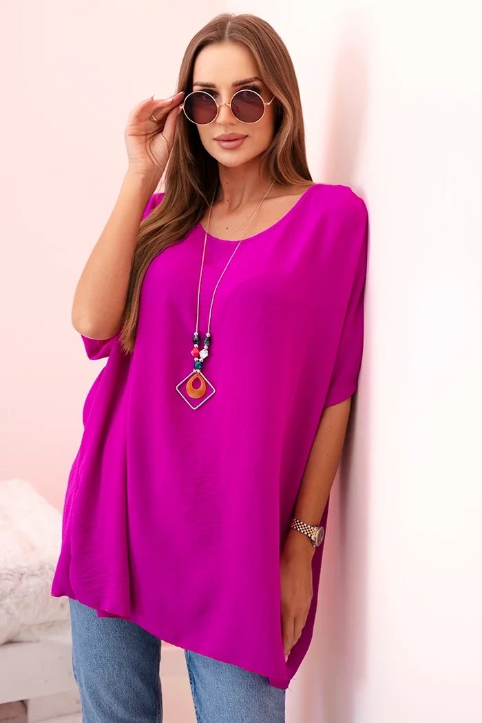 Kesi Włoski Oversized halenka s přívěskem lilek