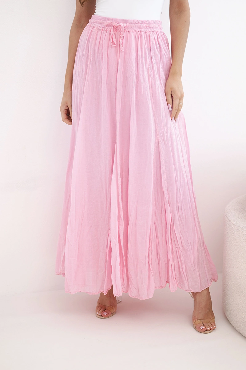 Макси пола Kesi Włoski с ластик на талията в розово