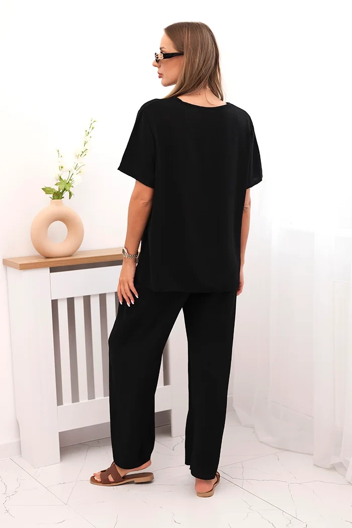 Kesi Włoski Women&#039;s set with a loose blouse and wide pants black