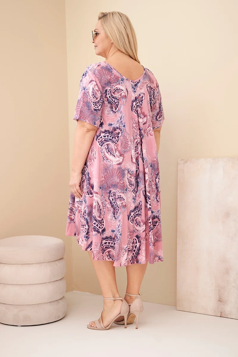 Kesi Włoski dámske plus-size šaty s paisley vzorom