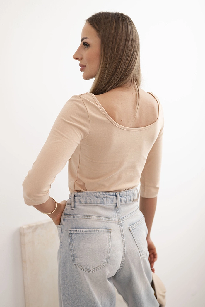 Kesi Blouse round neckline cappuccino