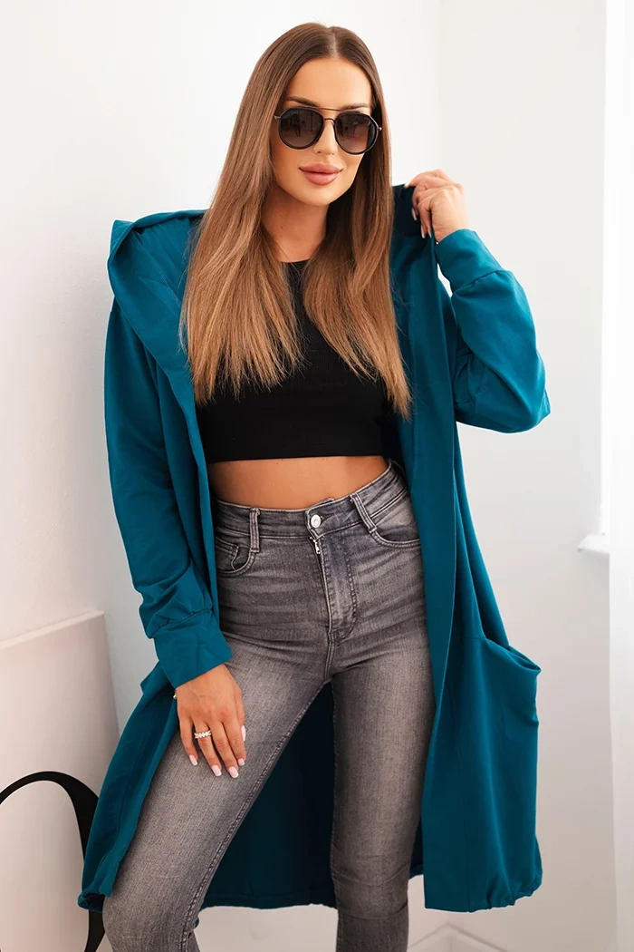 Oversize Navy Hooded Cape