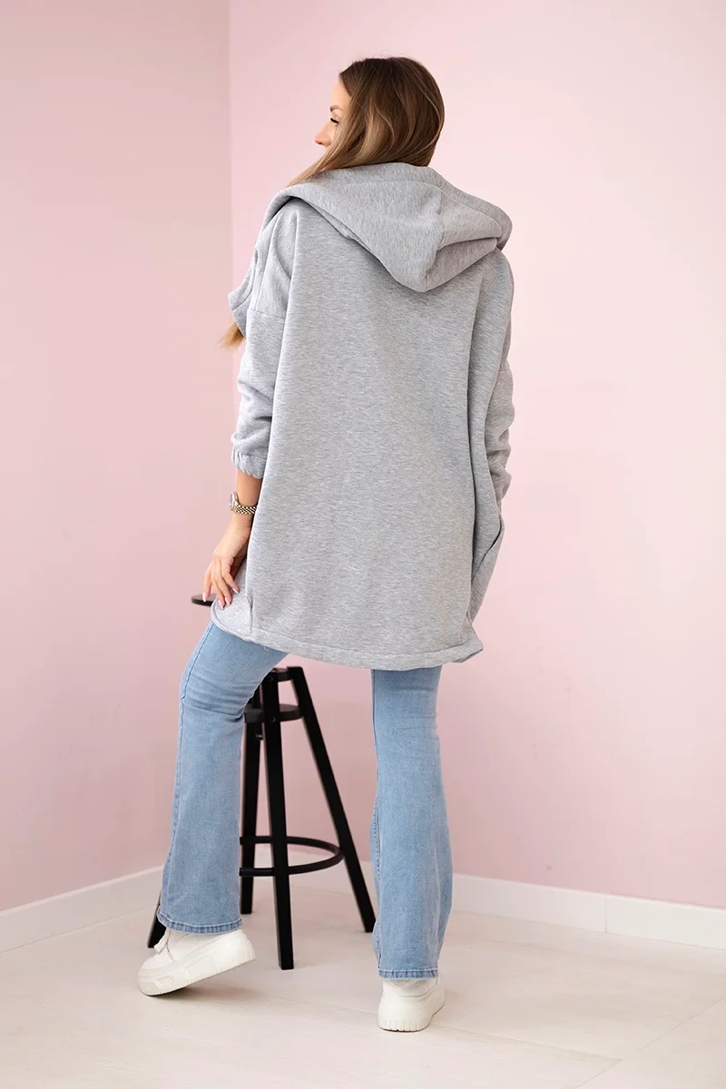 Short zip sweatshirt in grey