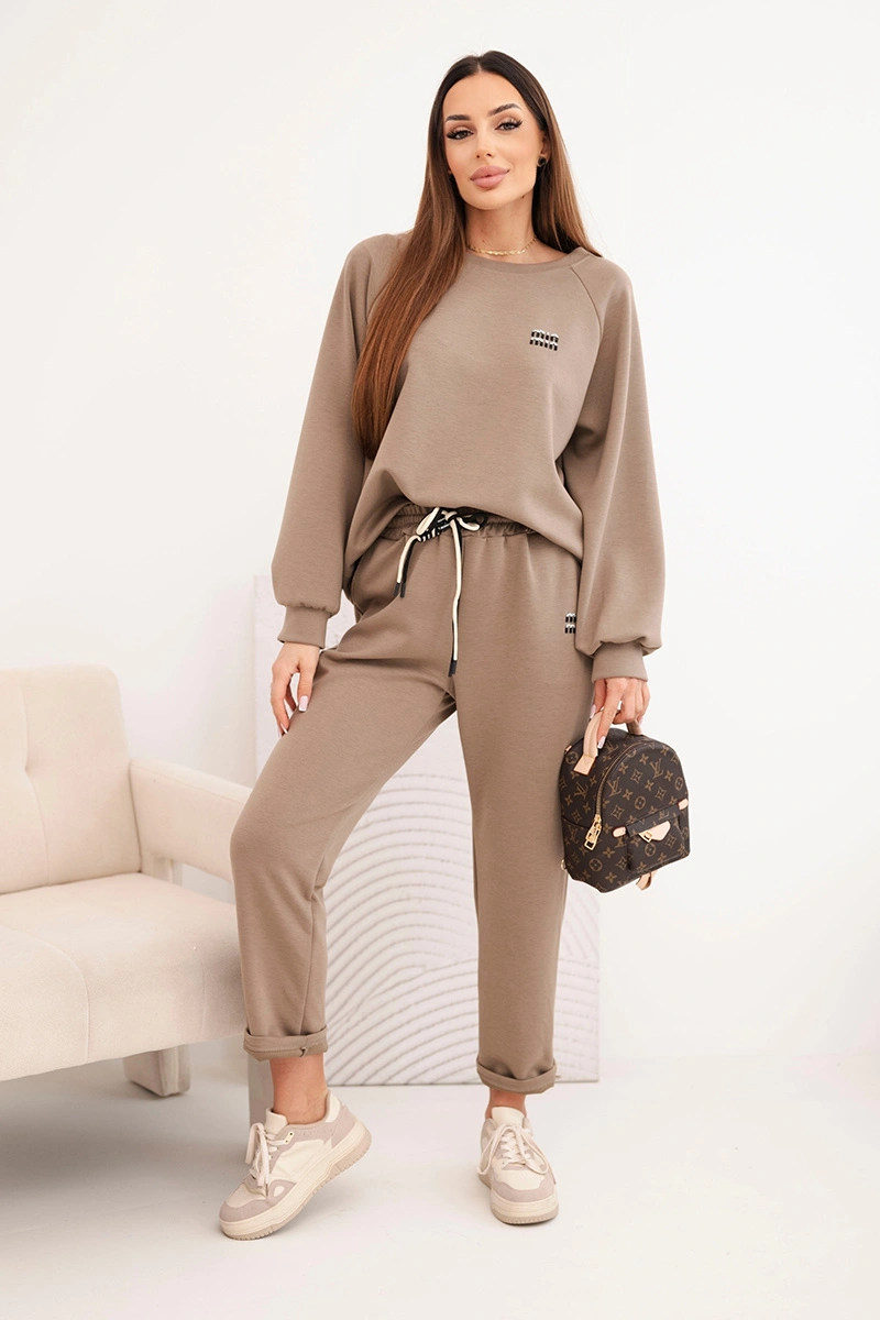 Kesi Włoski Women's set made of viscose with a sweatshirt and pants fango