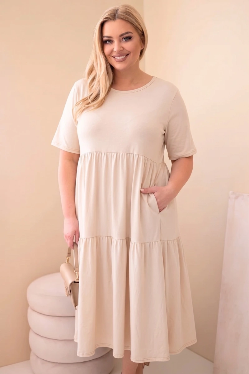 Kesi ženské Plus Size bavlnené šaty s krátkym rukávom