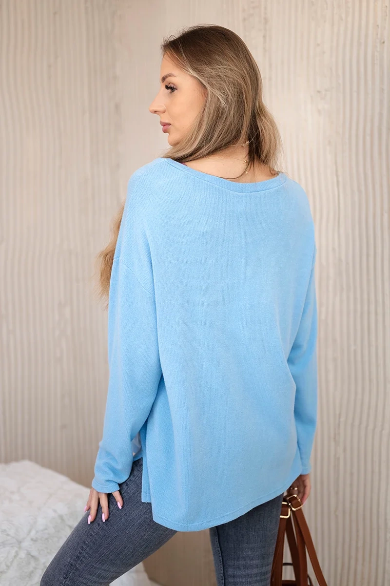 Kesi Włoski Blouse with necklace blue