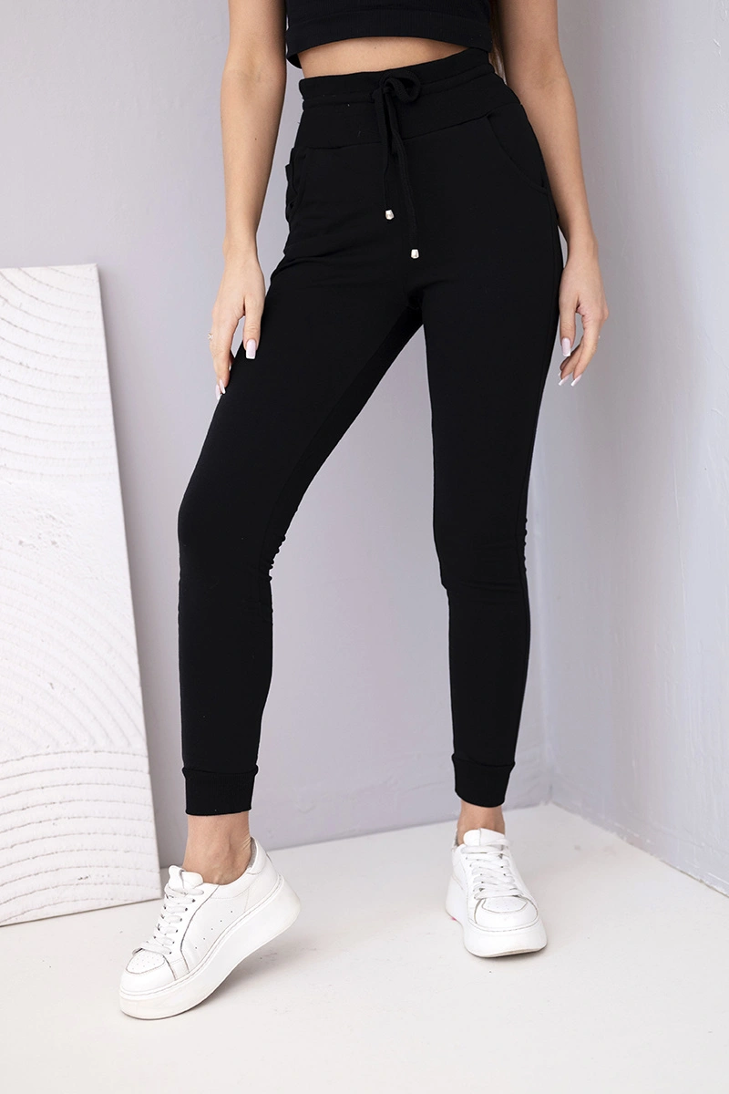 Дамски спортен панталон с висока талия Kesi, черен