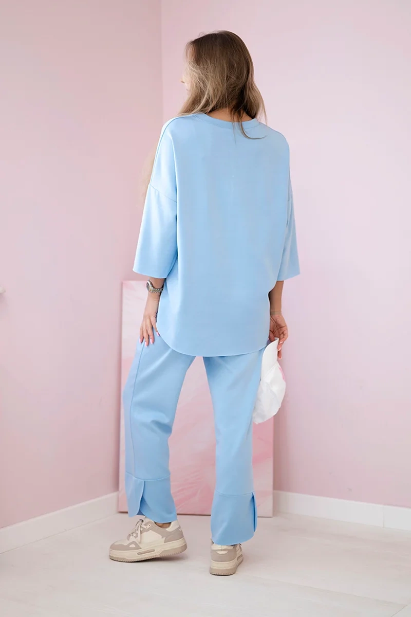 Kesi Włoski Set sweatshirt + pants buttery fabric blue