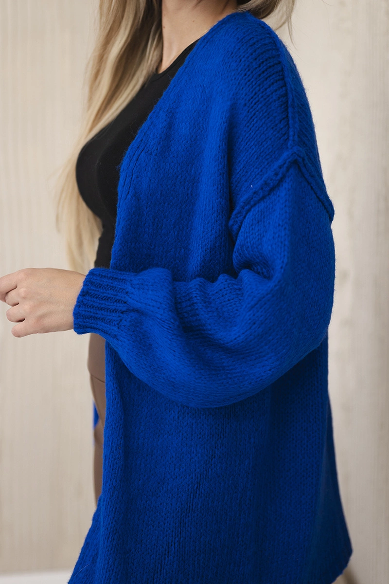 Blue mohair braid pattern sweater
