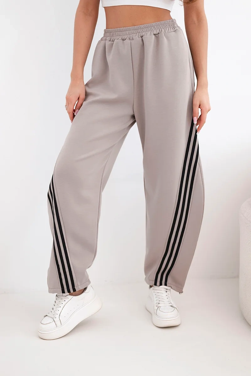 Дамски вискозен панталон Kesi Włoski със спортни райета