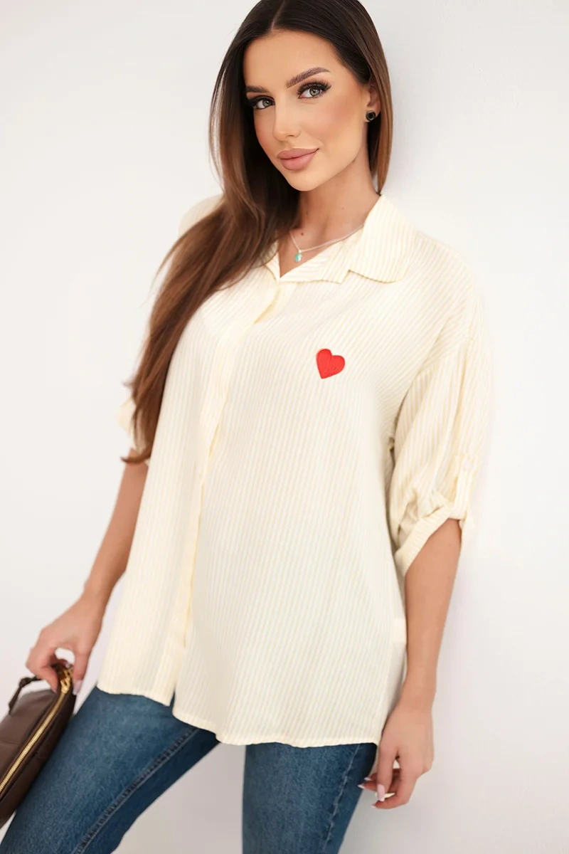 Dámská viskózová košile s krajkovými rukávy