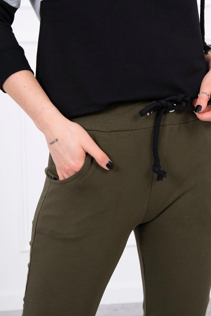 Kesi Set with colorful stripes khaki+gray