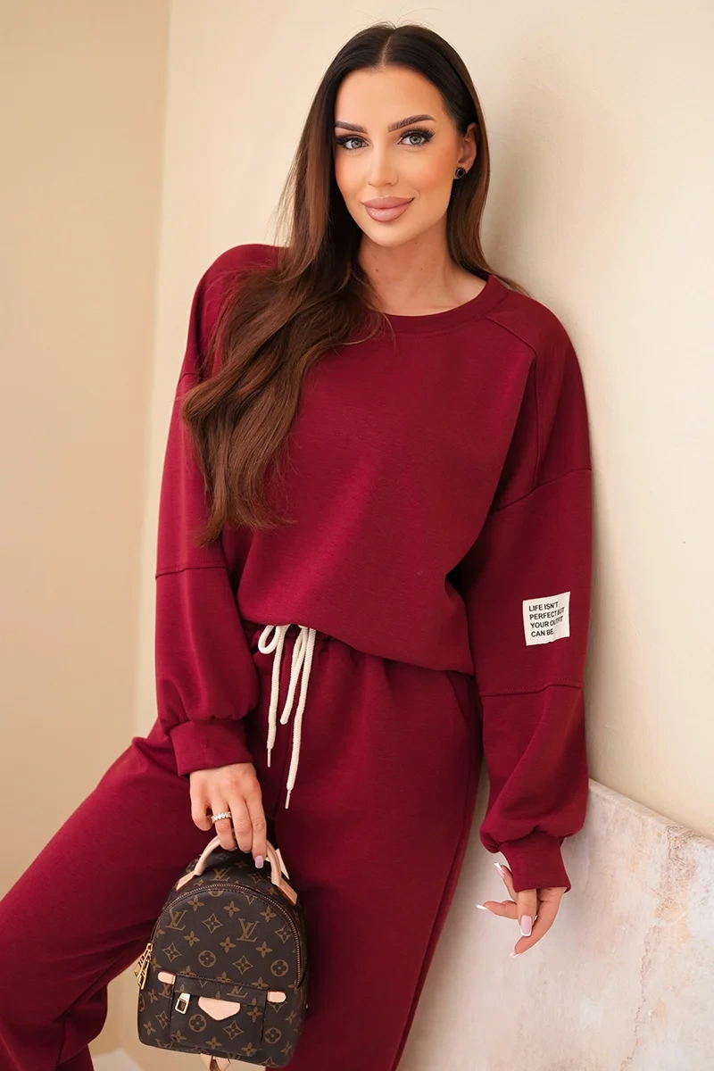 Kesi Włoski Komplet mikina + nohavice maslová slivková