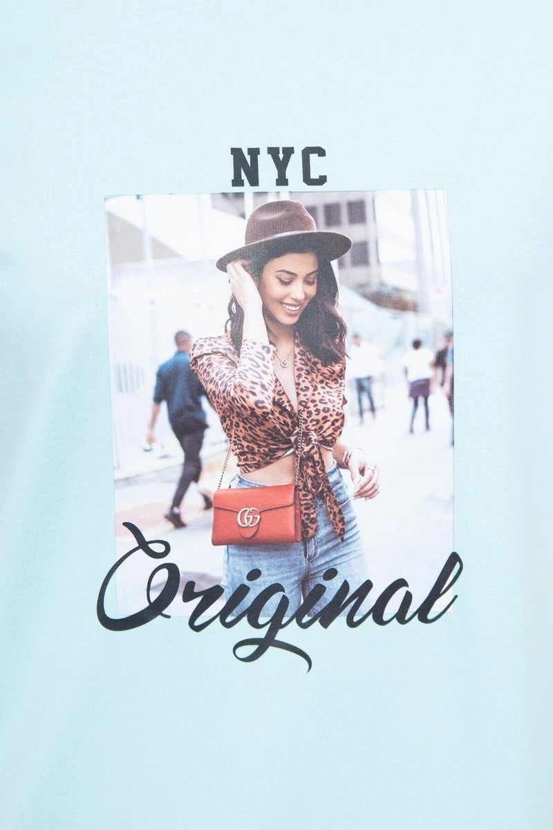 Blouse with Original mint print