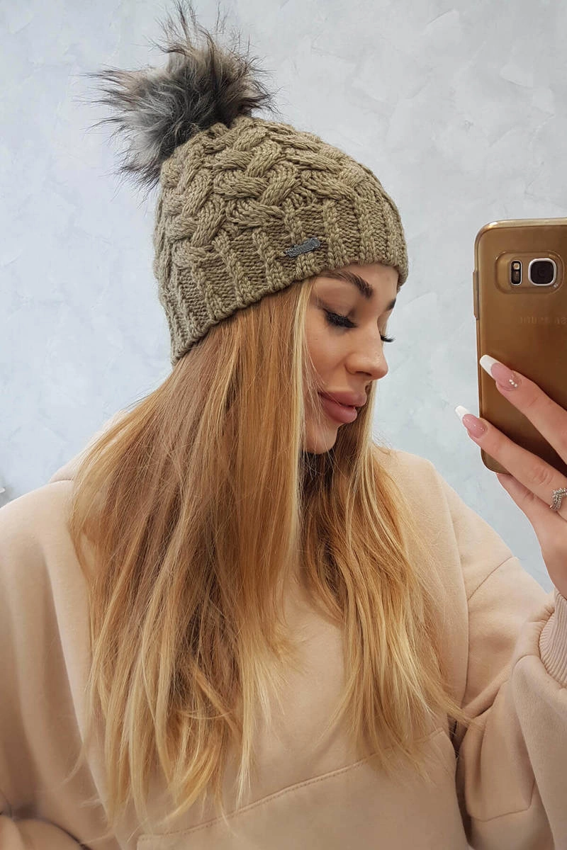 Kesi Cap with fleece Daria K217 light khaki