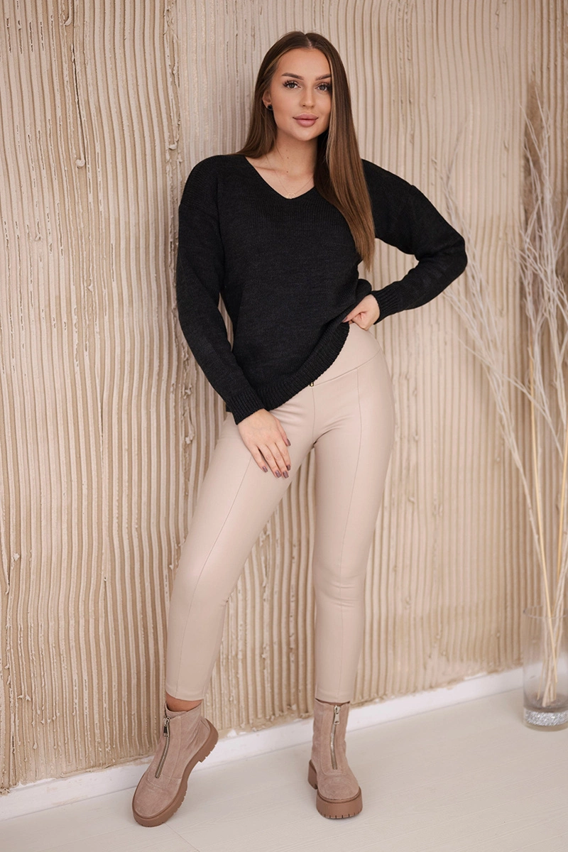 Graphite V-neck sweater