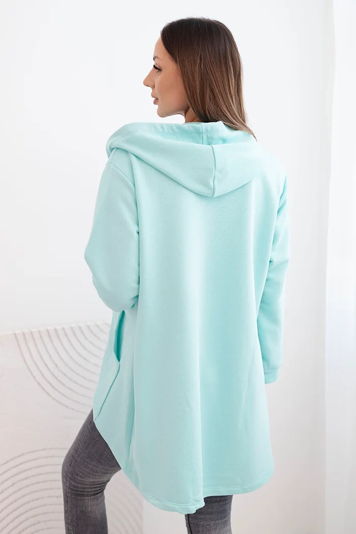 Kesi Sweatshirt with longer back and hood mint