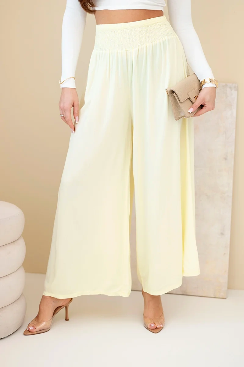 Dámské viskózové kalhoty s elastickým pasem