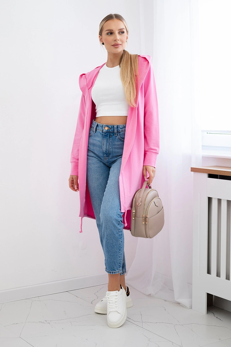 Cardigan with light pink print