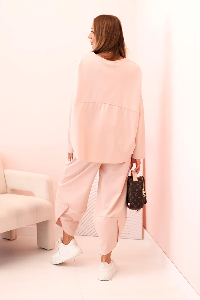 Kesi Włoski Set new punto sweatshirt + pants dark powder pink
