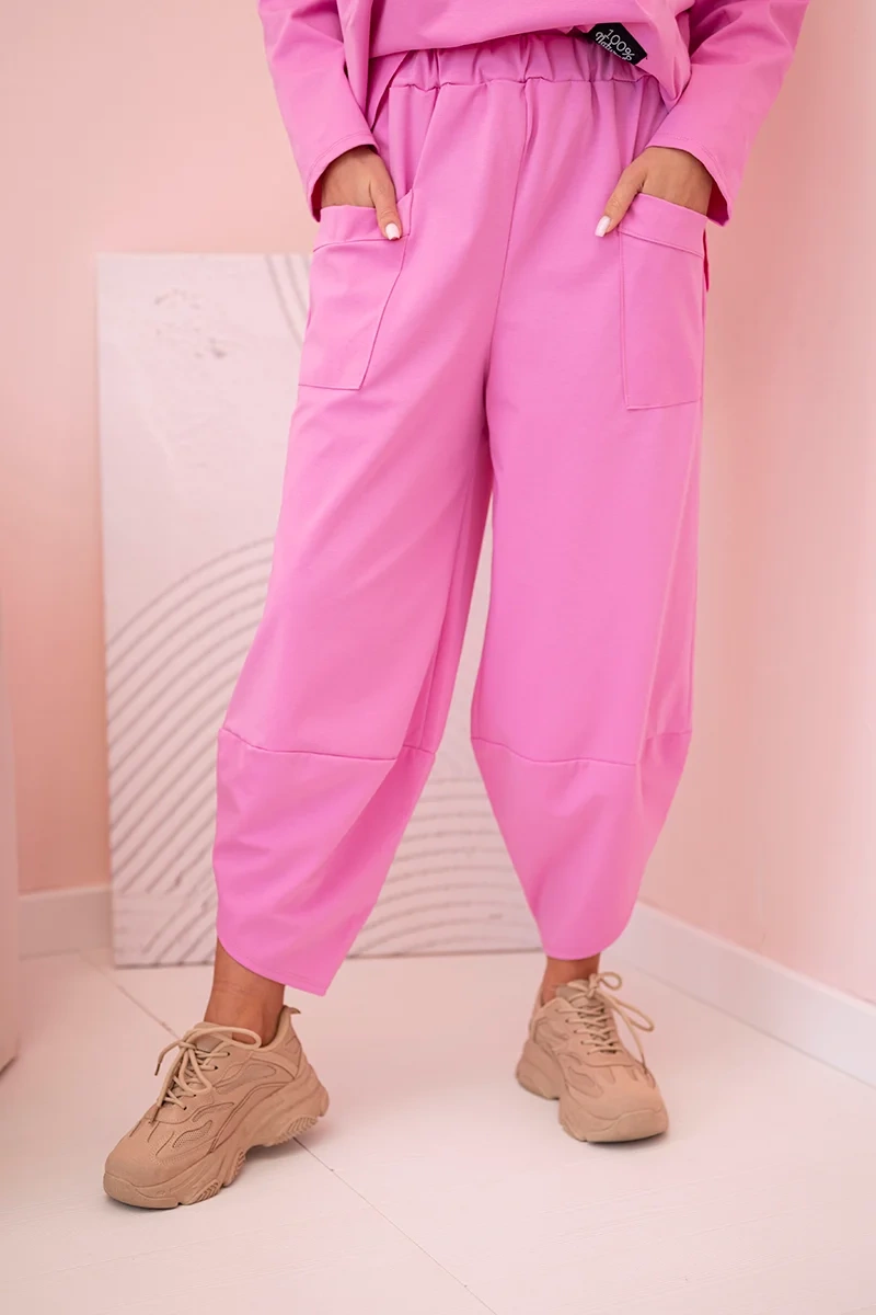 Set of new punto sweatshirt pants in light pink color