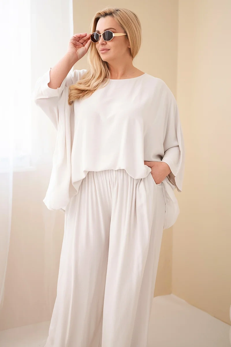 Dámský plus size set s květinovým vzorem