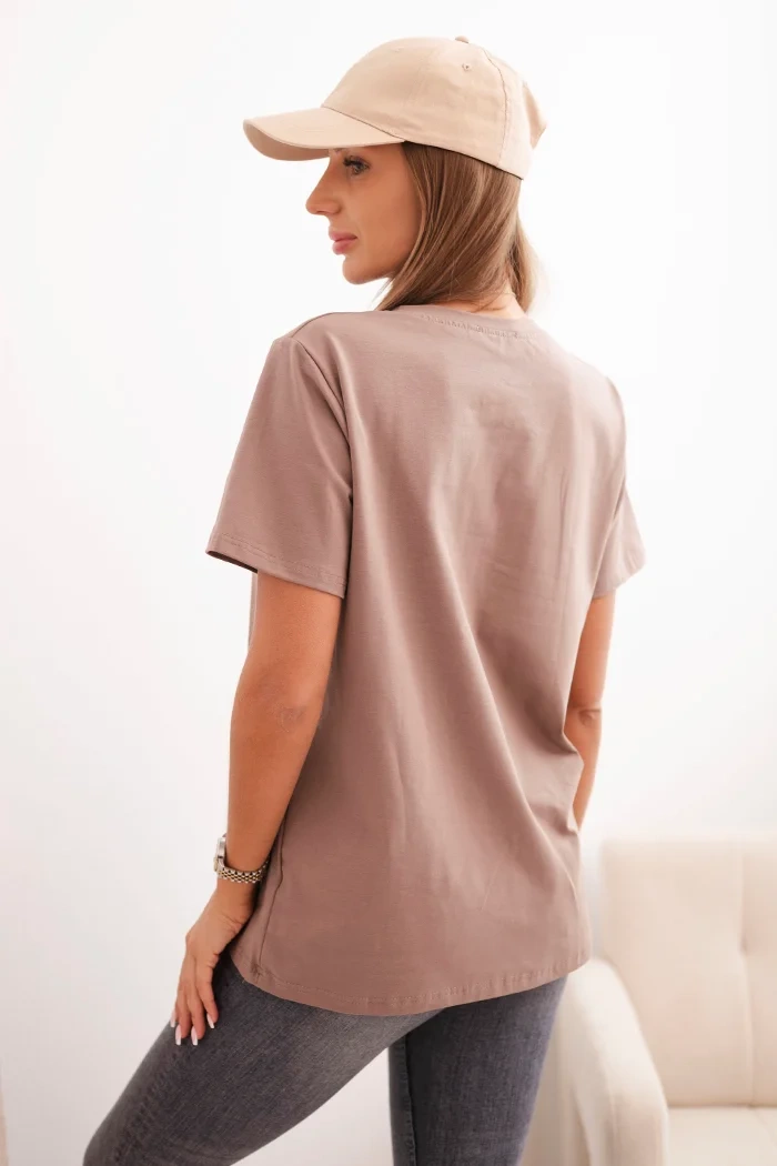 Polski Women&#039;s cotton blouse in a classic cut fango
