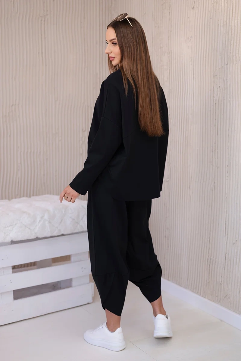 Set of sweatshirt and pants punto Black