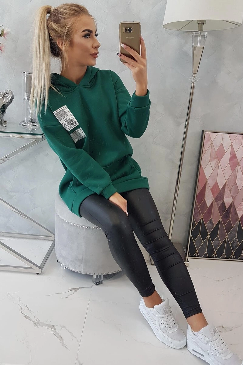 Kesi Hooded sweatshirt with patches green