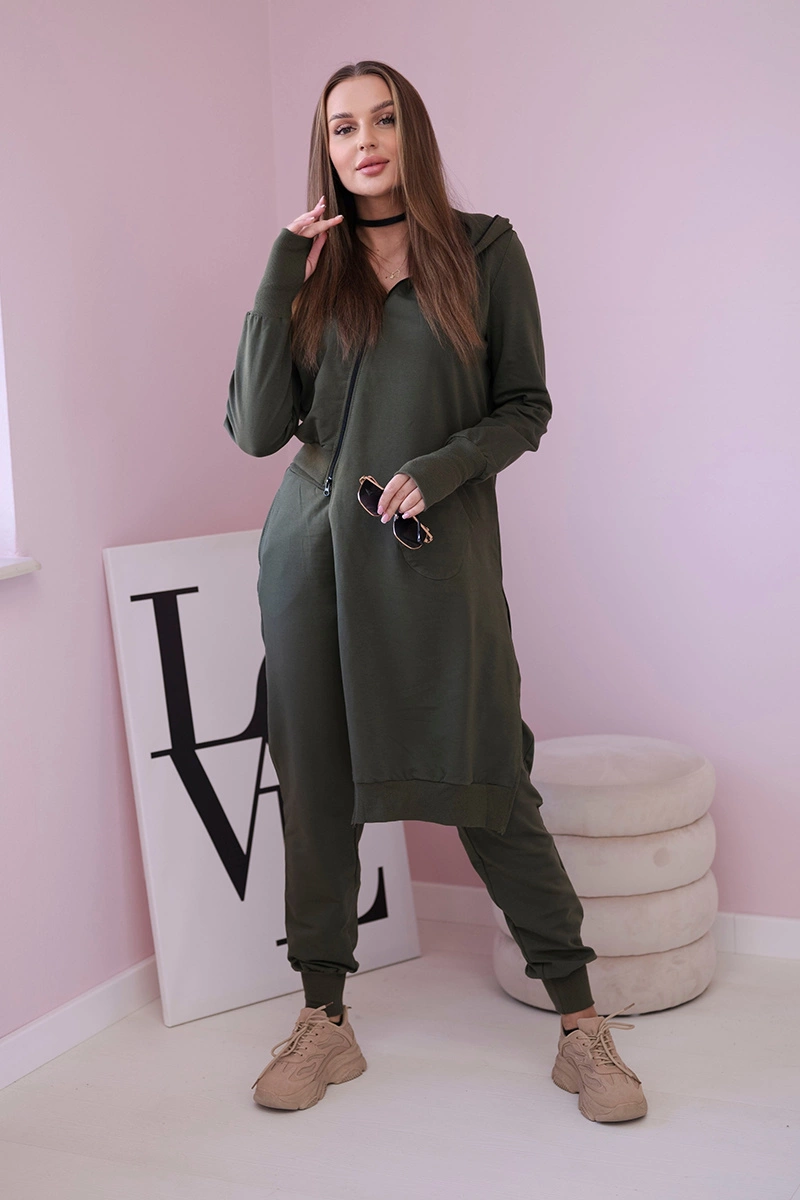 Set of sweatshirt with long khaki side