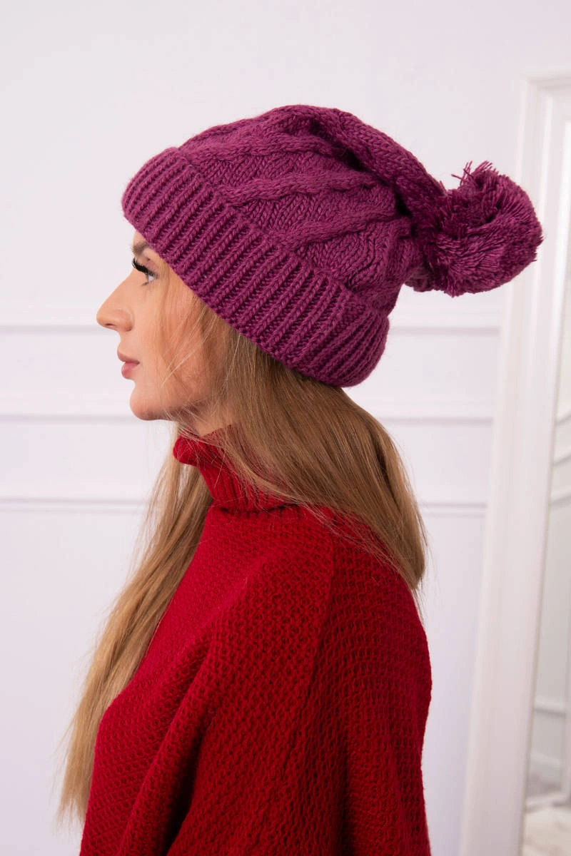 marka niezdefiniowana Cap with fleece Wanda K281 dark violet
