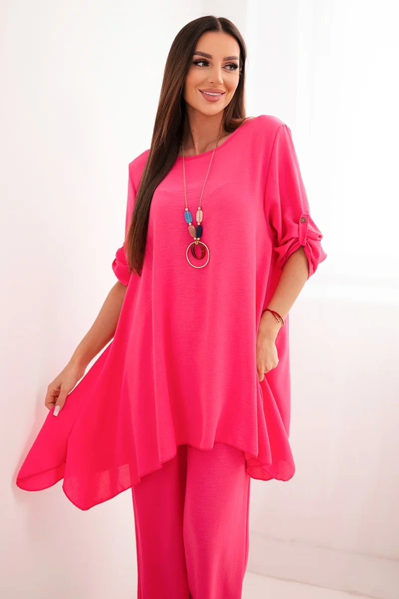 Set blouse + trousers with pendant pink color