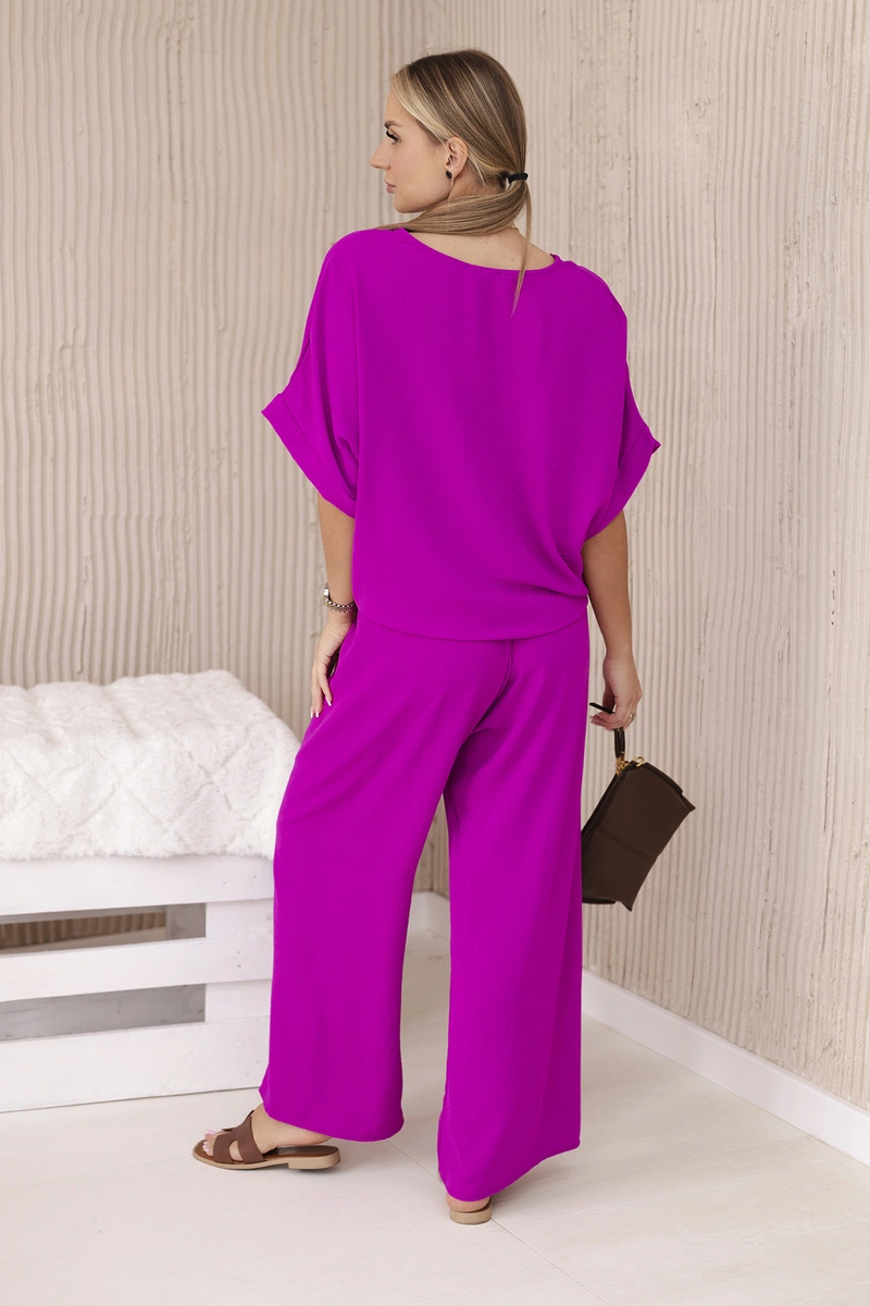 Women's blouse + trousers set - purple