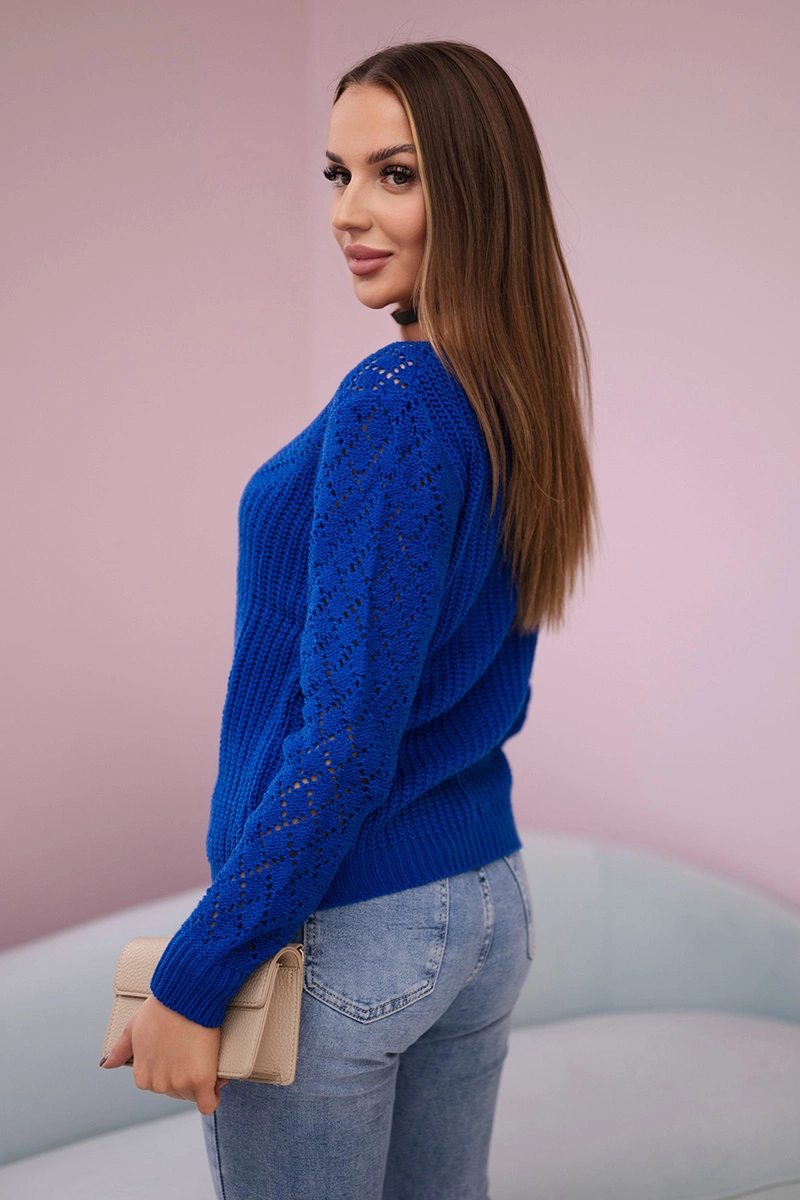 Kesi Openwork sweater mauve-blue
