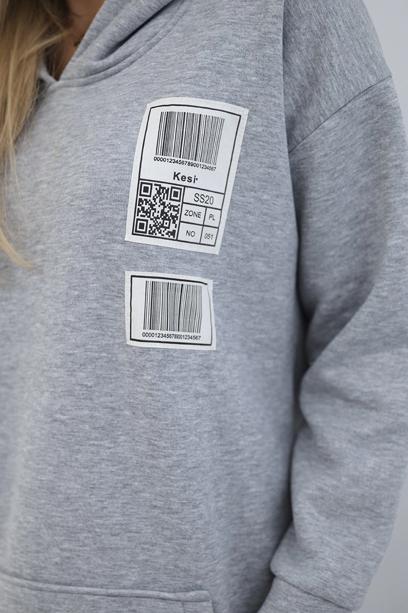 Hoodie with grey patches