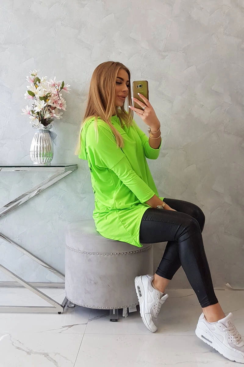 Kesi Sweatshirt with a print of wings green neon